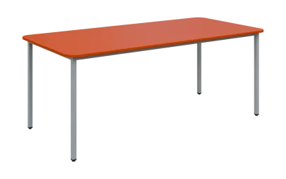 JSBR 190N Jídelní stůl 1900 x 900 mm, deska pomeranč / podnož stříbrná